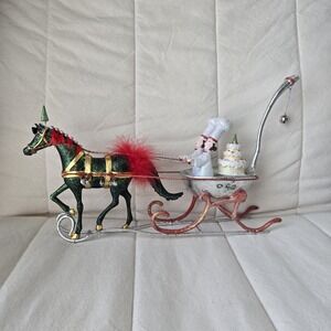 Patience Brewster Krinkles Bakers Cake Sleigh Shelf Decor. Flaw! Broken